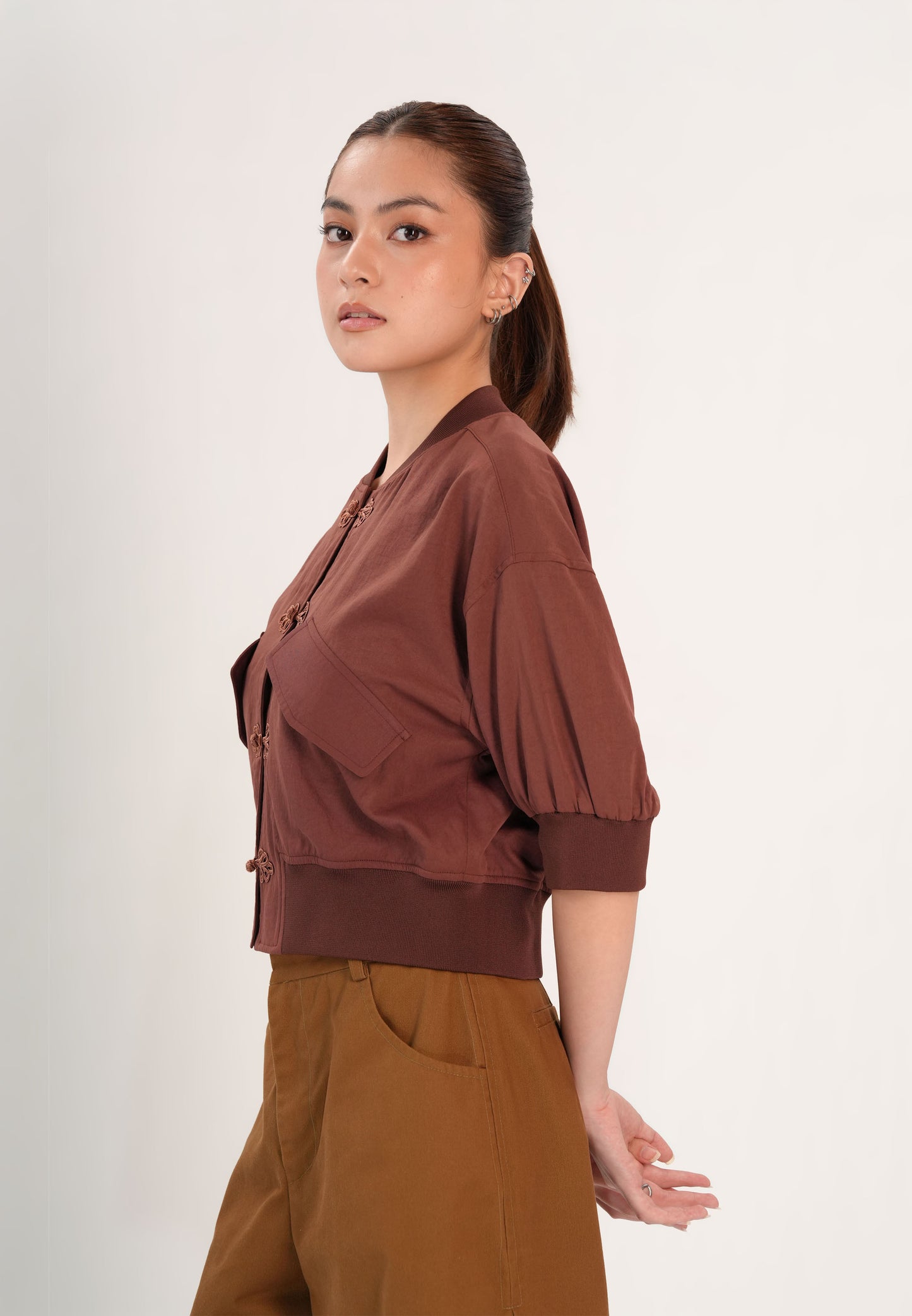 Fellon Quarter Sleeve Top (Brick)