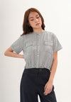 Fendor Short Sleeve Top (Striped Black)