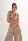Fifer Sleeveless Top (Striped Brown)