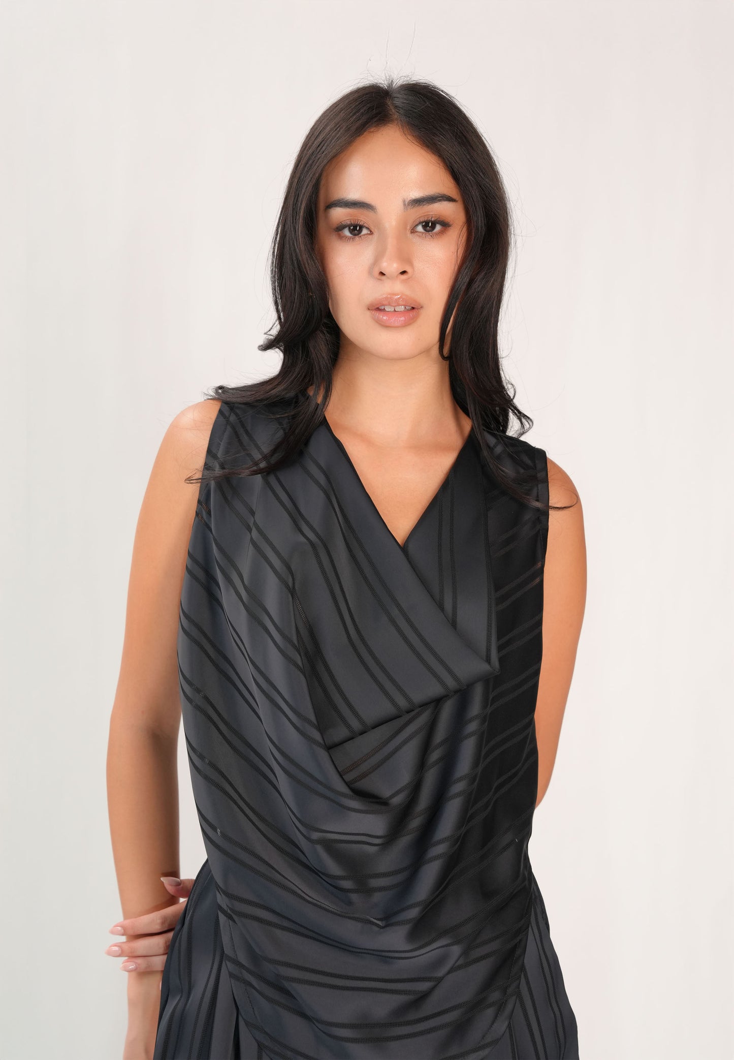 Fifer Sleeveless Top (Striped Navy)
