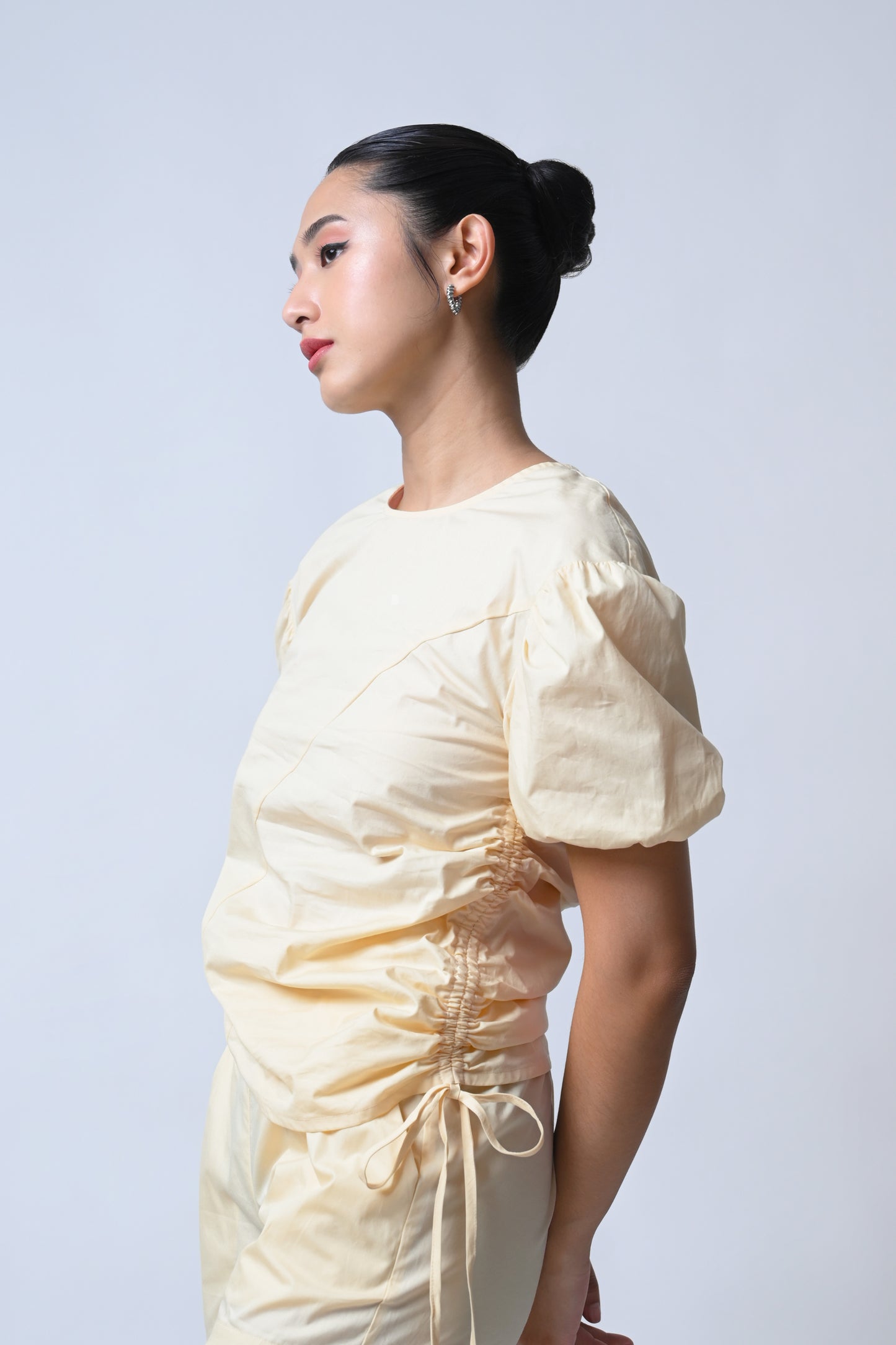 Fika Short Sleeve Top (Beige)