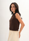 Fionn Sleeveless Top (Brown)