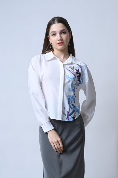 Flinty Long Sleeve Top (White)