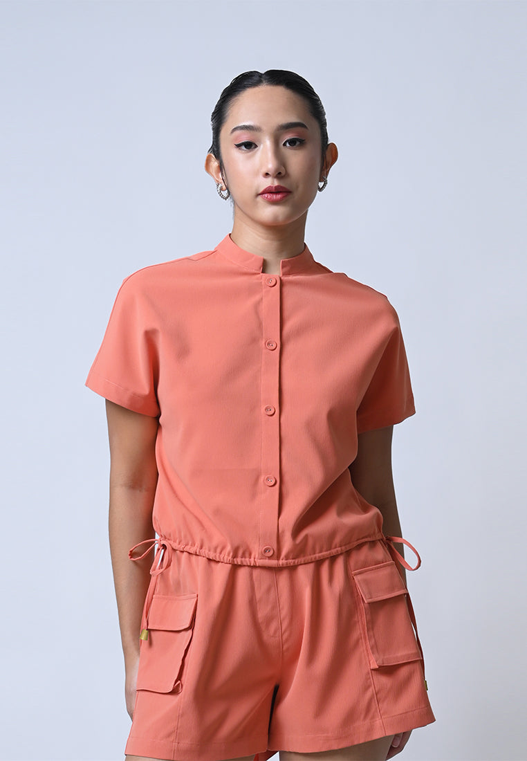 Flow Short Sleeve Top (Rust)