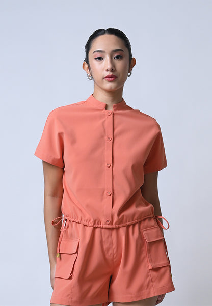 Flow Short Sleeve Top (Rust)