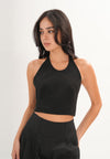 Folds Sleeveless Top (Black)