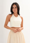 Folds Sleeveless Top (Offwhite)
