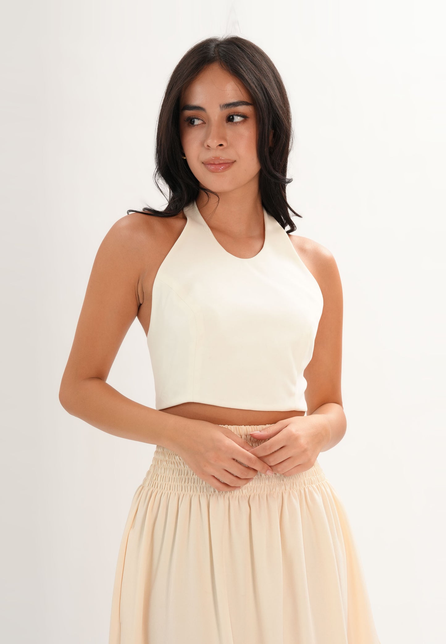 Folds Sleeveless Top (Offwhite)