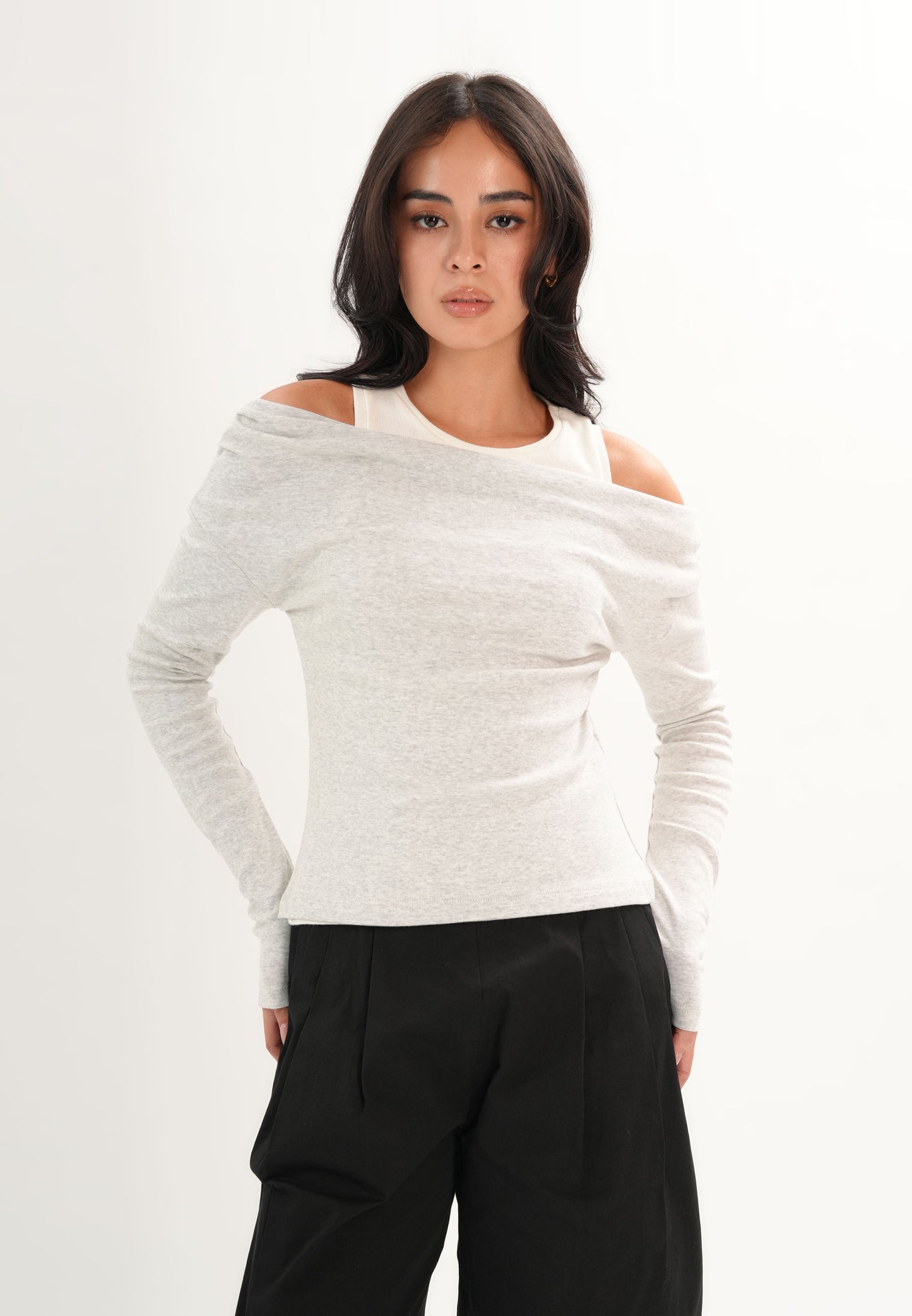 Fosher Long Sleeve Top (Gray)