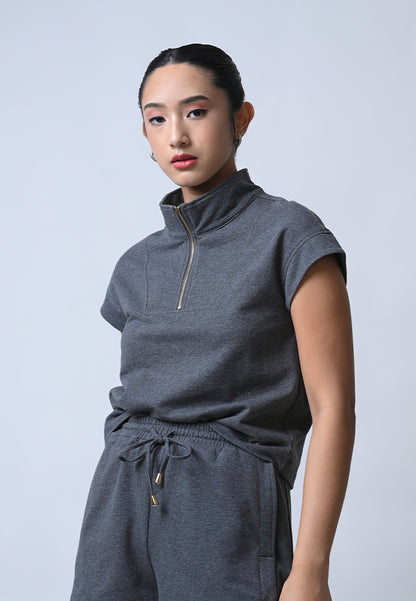Foster Short Sleeve Top (Charcoal)