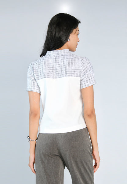 Nobleza Frances Short Sleeve Top (Off-white)