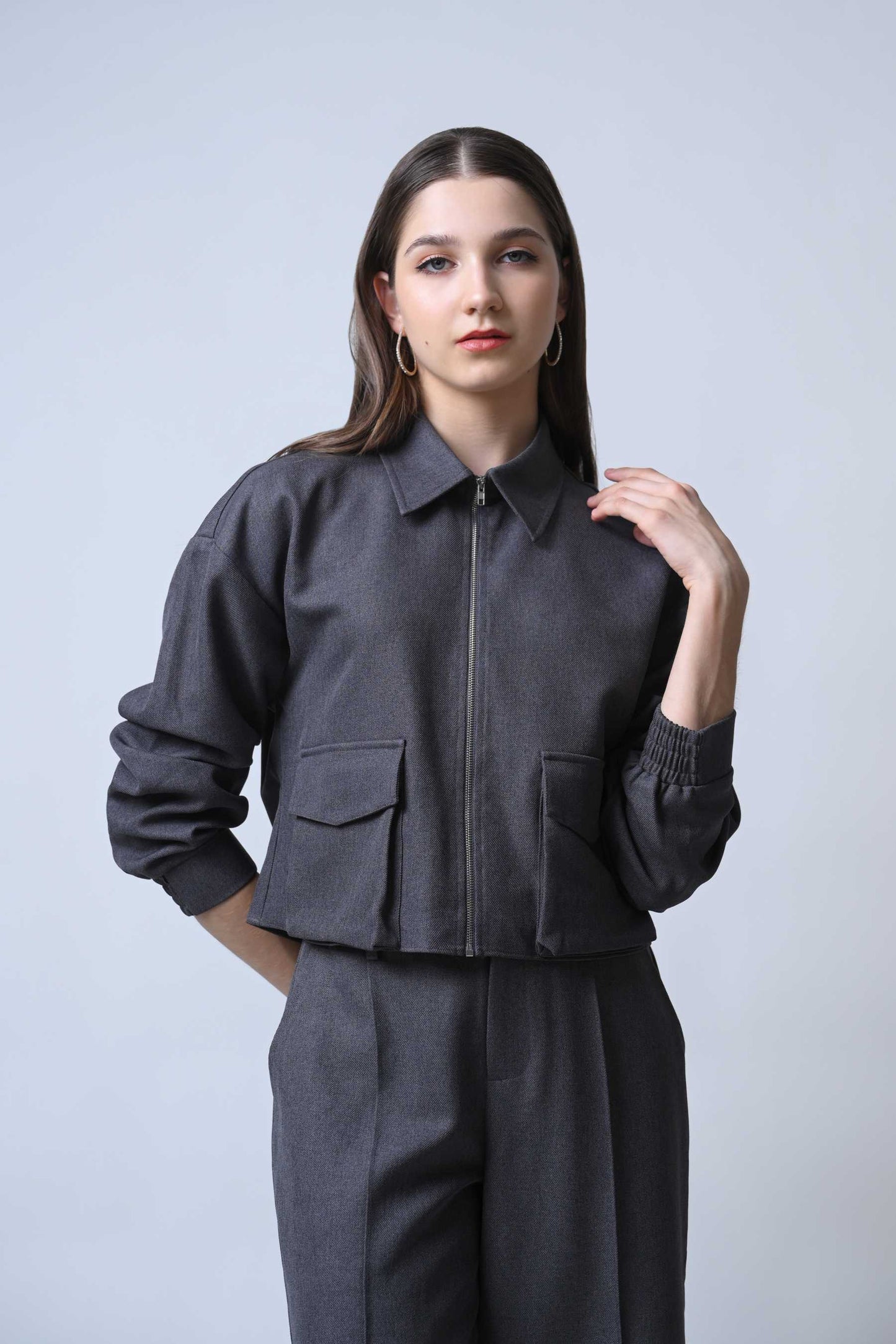 Frappe Long Sleeve Jacket (Charcoal)