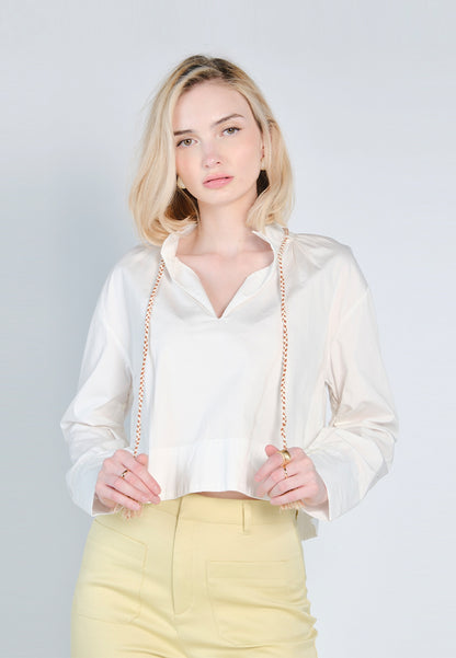 Nobleza Fredrinn Long Sleeve Top  (Off-white)