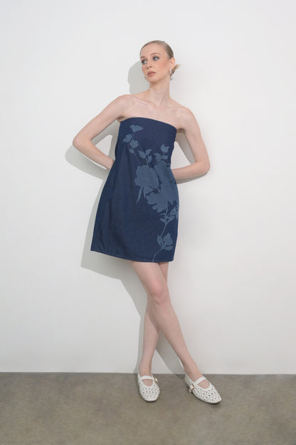 Raf Frieze Tube Dress  (Mid.Navy)