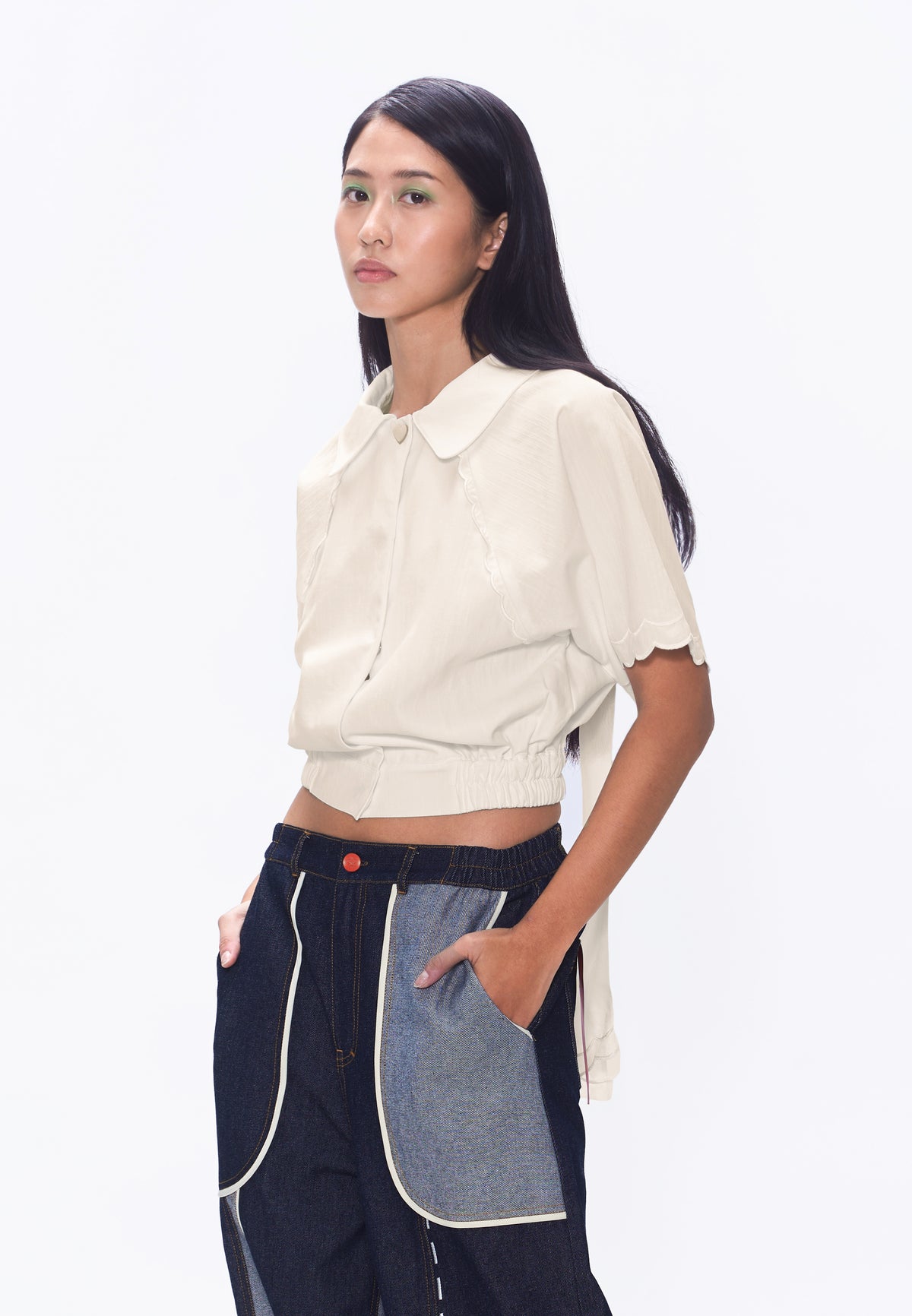 Plains & Prints x Randolf Fins Short Sleeve Top (Cream)