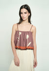 Gabriele Sleeveless Top (Spot Print Brown)