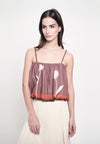 Gabriele Sleeveless Top (Spot Print Brown)