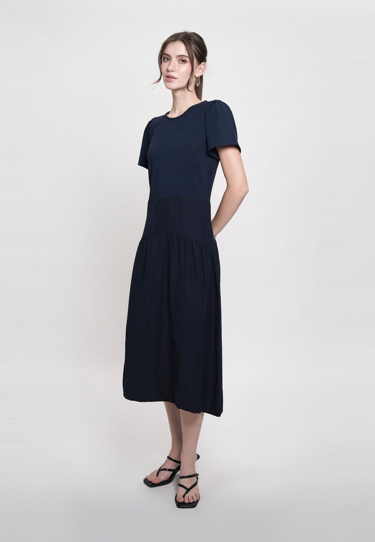 Gaia Short Sleeve Dress (Navy)