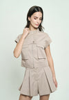 Gaile Short Sleeve Top (Taupe)