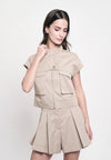 Gaile Short Sleeve Top (Taupe)