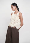 Gandham Sleeveless Top (Cream)