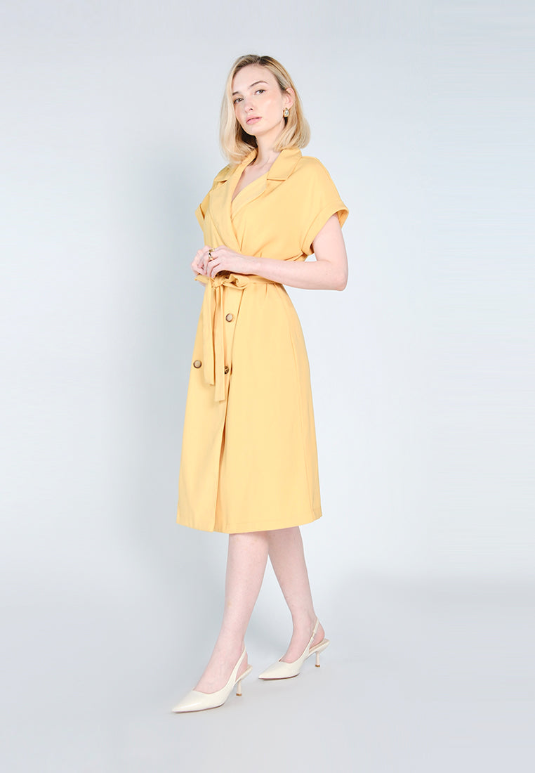 Nobleza Gani Extended Sleeve Dress (Yellow)