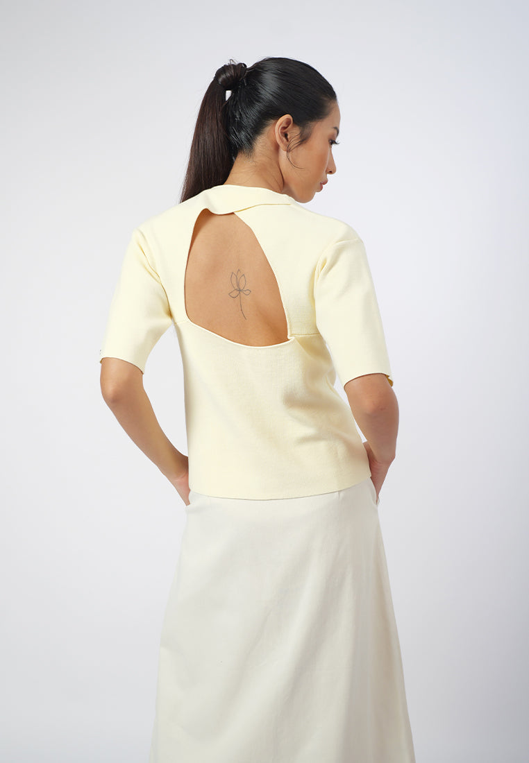 Raf Gemma Short Sleeve Top (Yellow Butter)