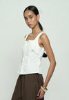 Gentry Sleeveless Top (Offwhite)