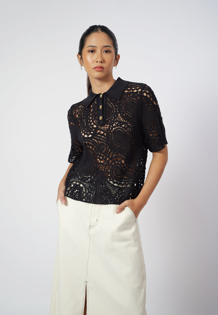 Raf Giana Short Sleeve Top (Black)