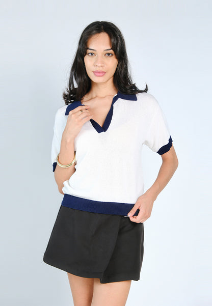 Nobleza Giordan Short Sleeve Top (Off white)