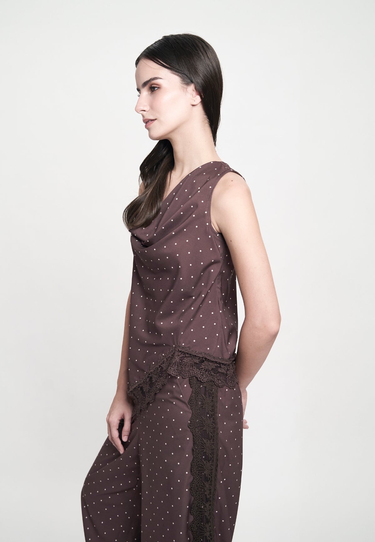 Giorgia Sleeveless Top (Printed Brown )