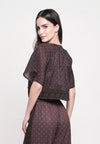 Giorgia Short Sleeve Top (Printed Brown)