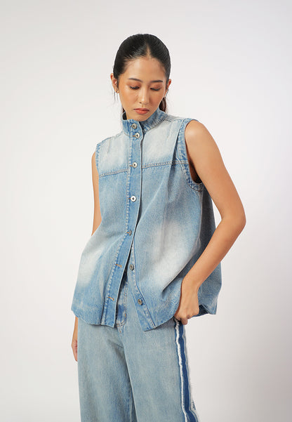 Raf Gizelle Sleeveless Vest Top(Denim)