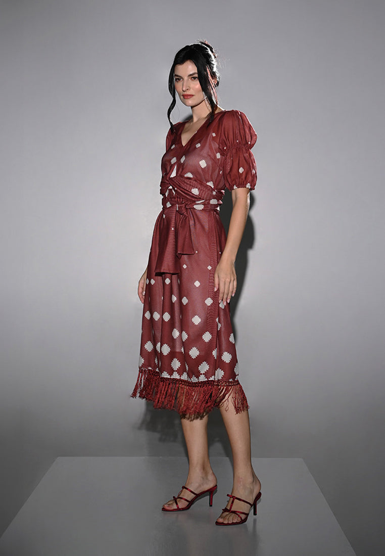 RAF Glassgow Short Sleeve Dress W/Inner (Burgundy)