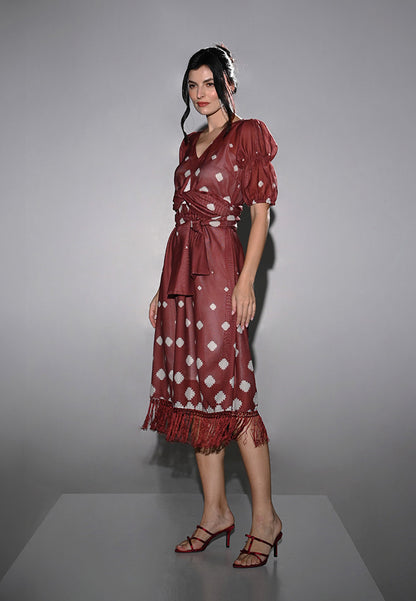 RAF Glassgow Short Sleeve Dress W/Inner (Burgundy)