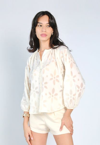 Nobleza Glenn Long Sleeve# Top (Cream)