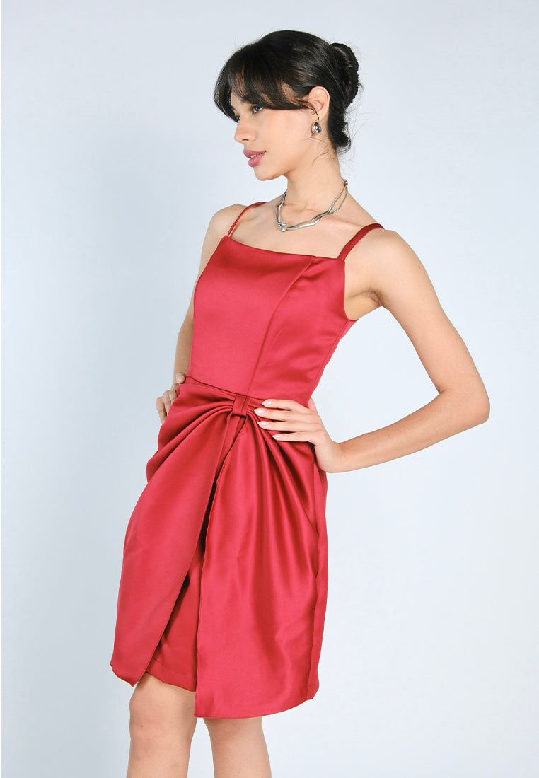 Mark Bumgarner X Vania Romoff For Plains & Prints Grace Sleeveless Dress (Red)