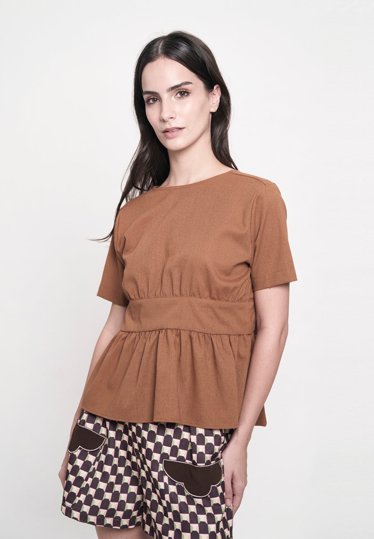 Grady Short Sleeve Top (Toffee )