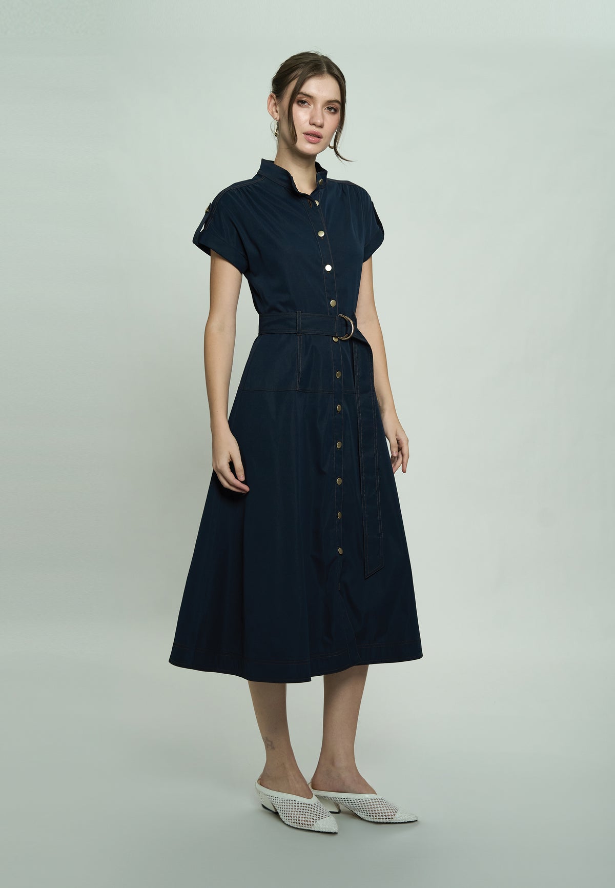 Gustava Extended Sleeve Dress (Navy)