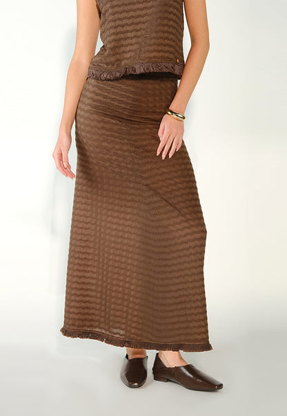 Sari- Sari Hanabi Skirt (Brown)
