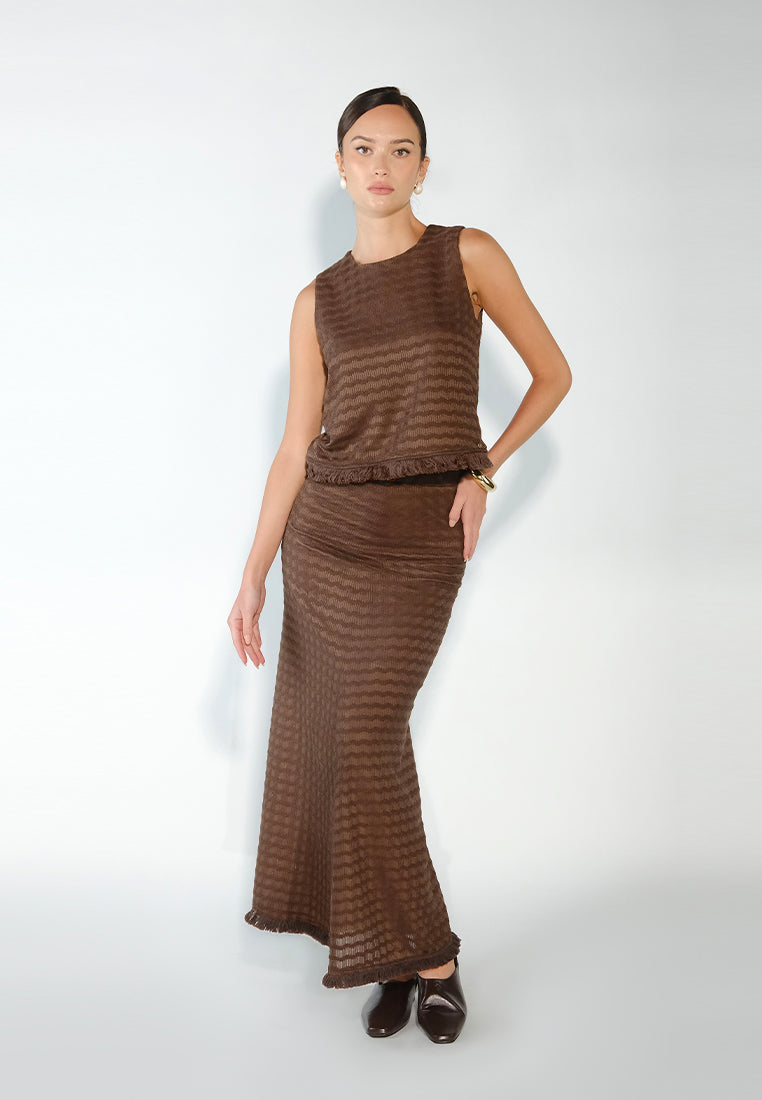 Sari- Sari Hanabi Sleeveless Top (Brown)