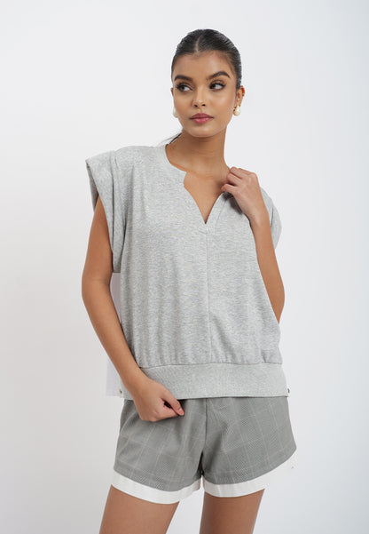 Raf Hana Extended Sleeve Top (Gray)