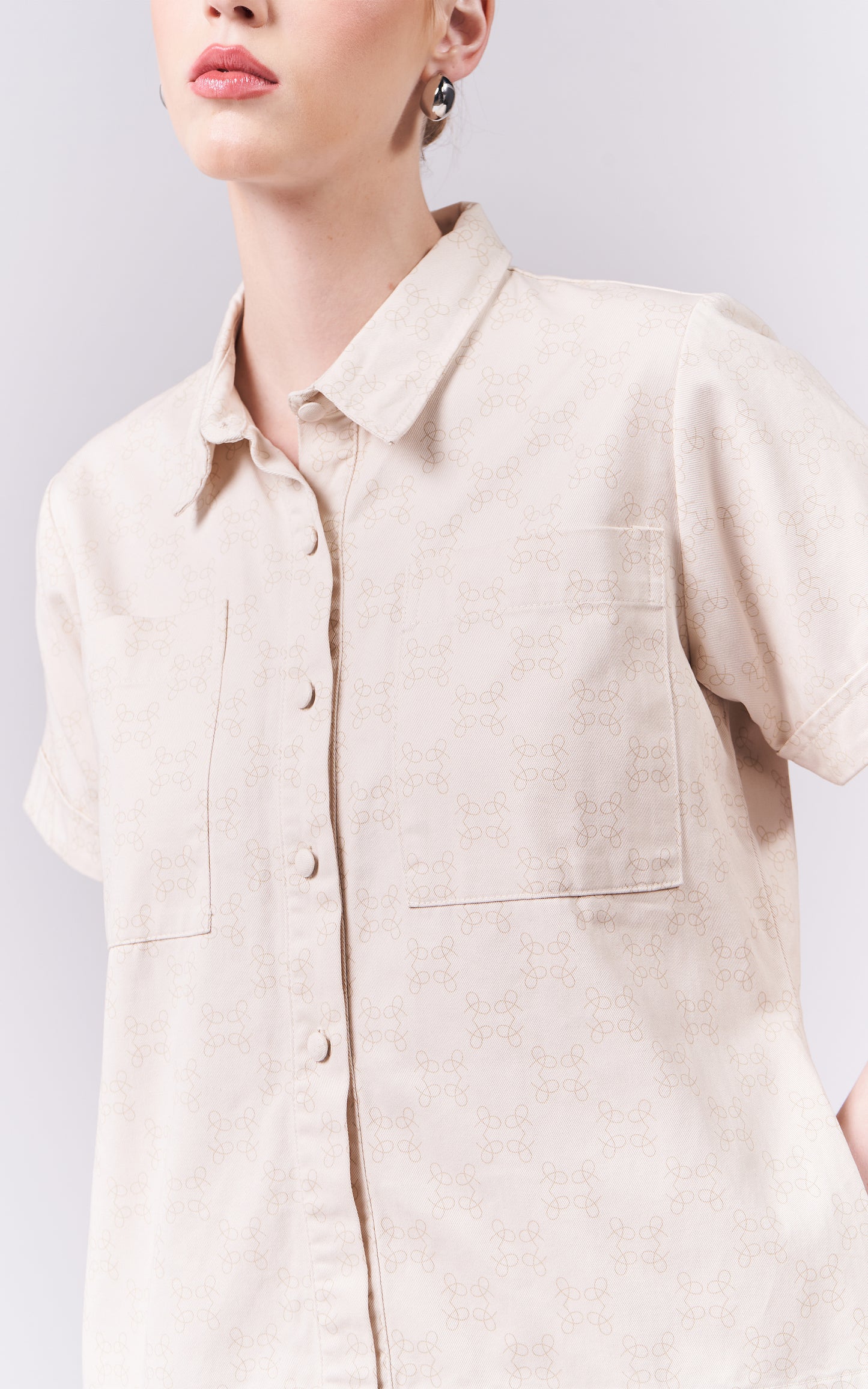 DNM Studios Hariette Short Sleeve Top (P. Beige)