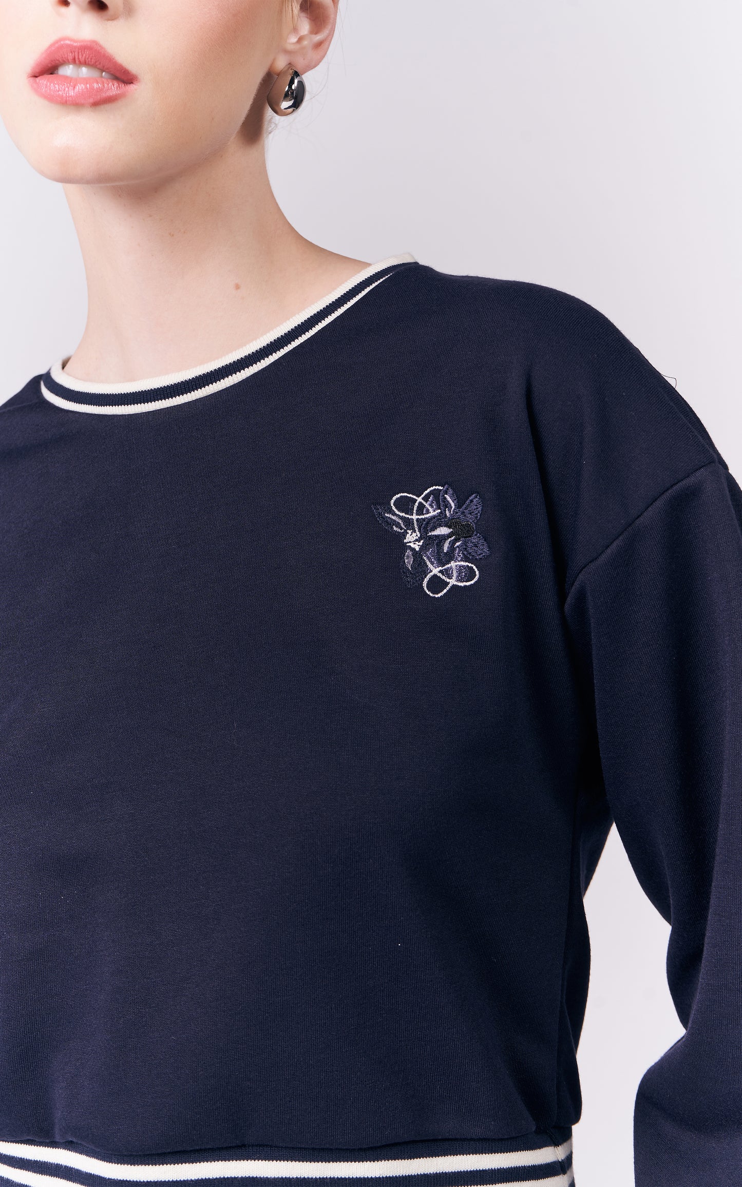 DNM Studios Horizon Long Sleeve Pullover Top (Navy)