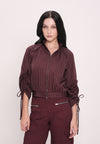 Huxlei Long Sleeve Top (Striped Plum)