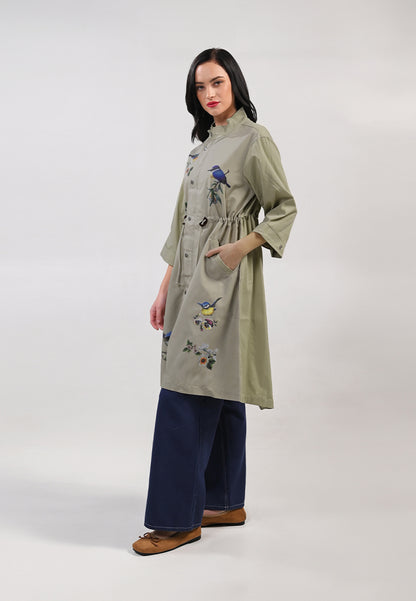 Raf Ibbley Quarter Sleeve Dress (Sage)