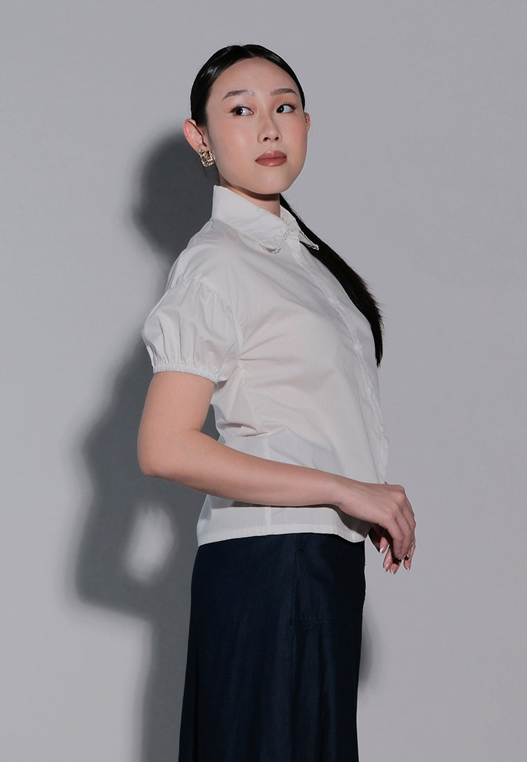 Holiday 2025 Ibhya Short Sleeve Top (Off White)