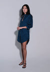 Holiday 2025 Ichan Quarter Sleeve Dress (Striped Blue)