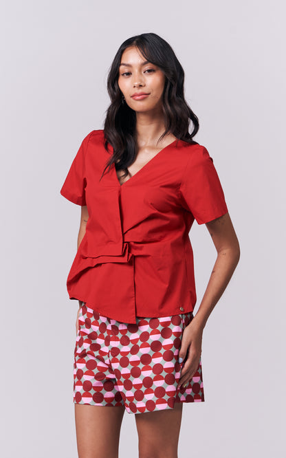 Icylin Short Sleeve Top (Red)