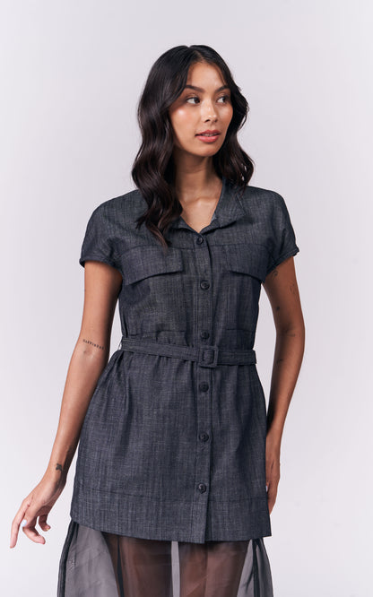 Idah Short Sleeve Dress (Black)